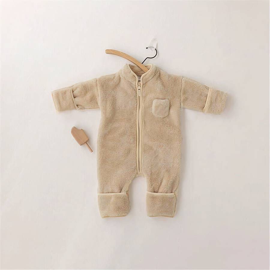 Barboteuse en molleton doux pour nouveau-né fille et garçon