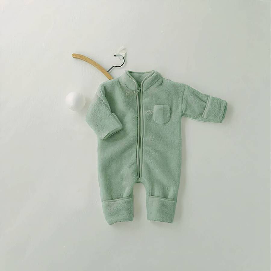 Barboteuse en molleton doux pour nouveau-né fille et garçon